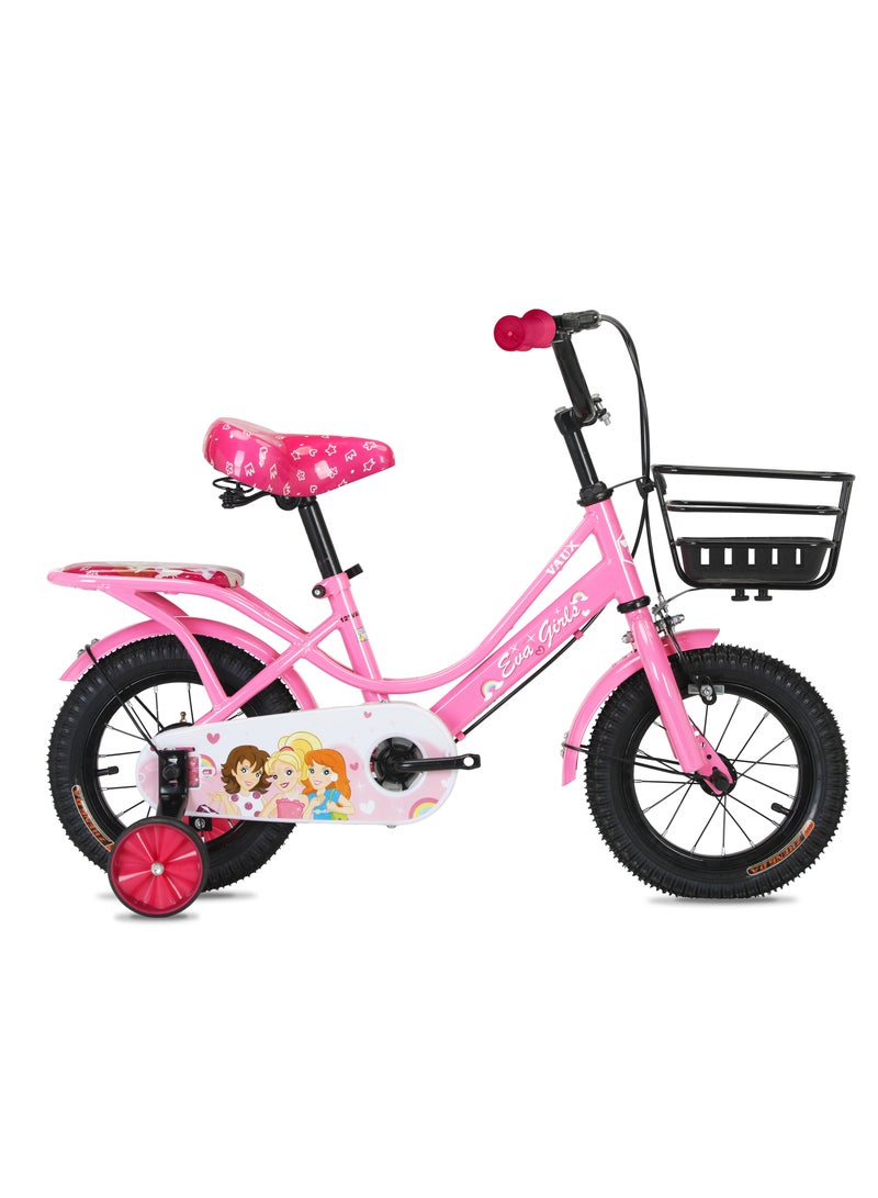 Vaux Eva Road Bike || 12 Inch Wheel Size || For Kids || Adjustable Seat || Light Pink - Image 1