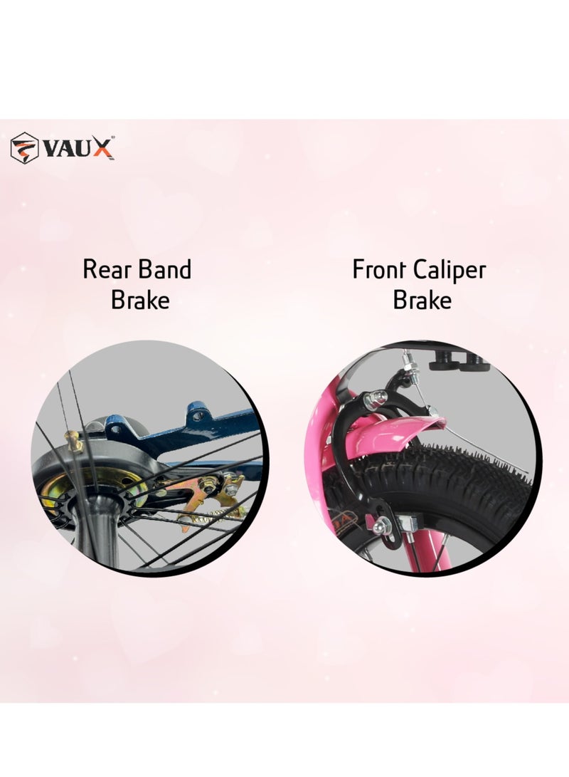 Vaux Eva Road Bike || 12 Inch Wheel Size || For Kids || Adjustable Seat || Light Pink - Image 4