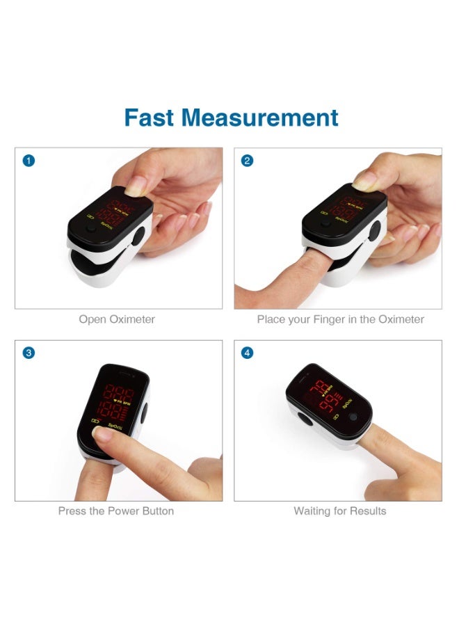 جهاز قياس الأكسجين بالاصبع للاستخدام المنزلي – قياس دقيق لمستوى الأكسجين ومعدل النبض مع حقيبة حمل وحبل تعليق - Image 3