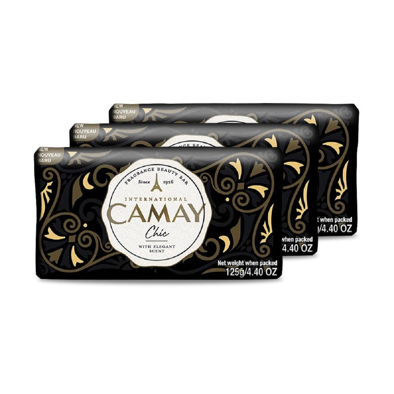 Camay Chic International Beauty Soap With Citrus Aromatic Wood Buy 2 Get 1 Free Combo Pack Offer Indulging French Fragrance For Daily Skincare Gives Silky Soft Skin 3 Count 125G Each - Image 1