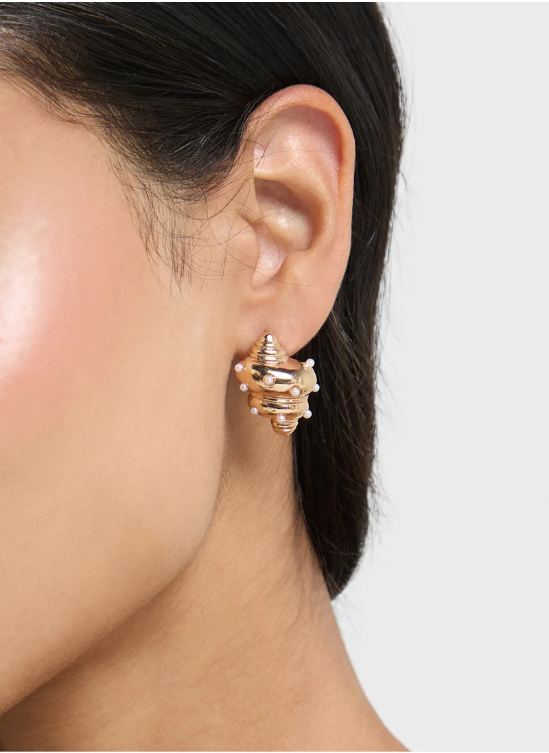 Ginger Pearl Shell Earrings