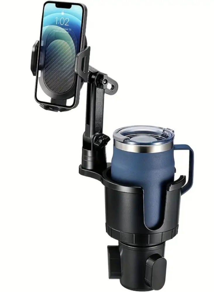 AROAQ 2-in-1 Car Cup Phone Mount with Adjustable Base - Waterproof ABS Design, 360-Degree Rotation, Compatible with iPhone, Samsung & All Smartphones, Ideal for Car and Travel Use, Travel Phone Holder - Image 1