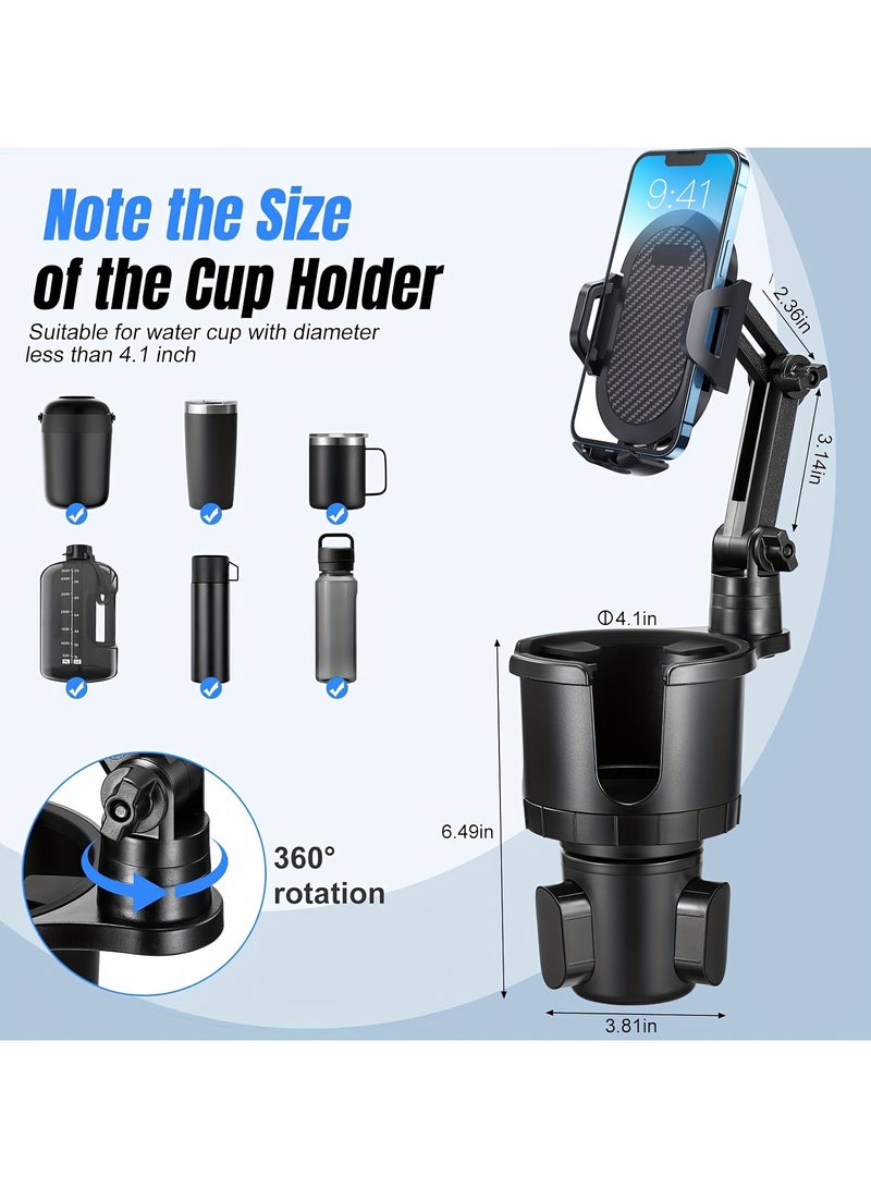 AROAQ 2-in-1 Car Cup Phone Mount with Adjustable Base - Waterproof ABS Design, 360-Degree Rotation, Compatible with iPhone, Samsung & All Smartphones, Ideal for Car and Travel Use, Travel Phone Holder - Image 3