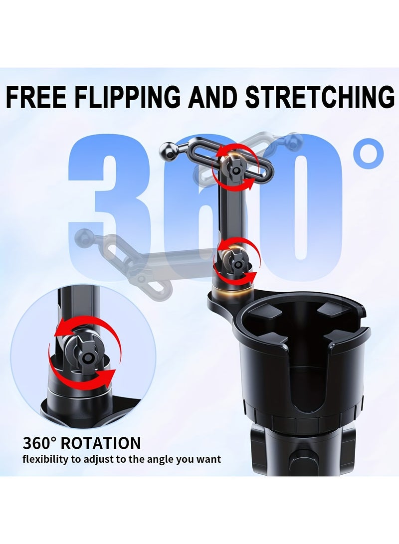 AROAQ 2-in-1 Car Cup Phone Mount with Adjustable Base - Waterproof ABS Design, 360-Degree Rotation, Compatible with iPhone, Samsung & All Smartphones, Ideal for Car and Travel Use, Travel Phone Holder - Image 4