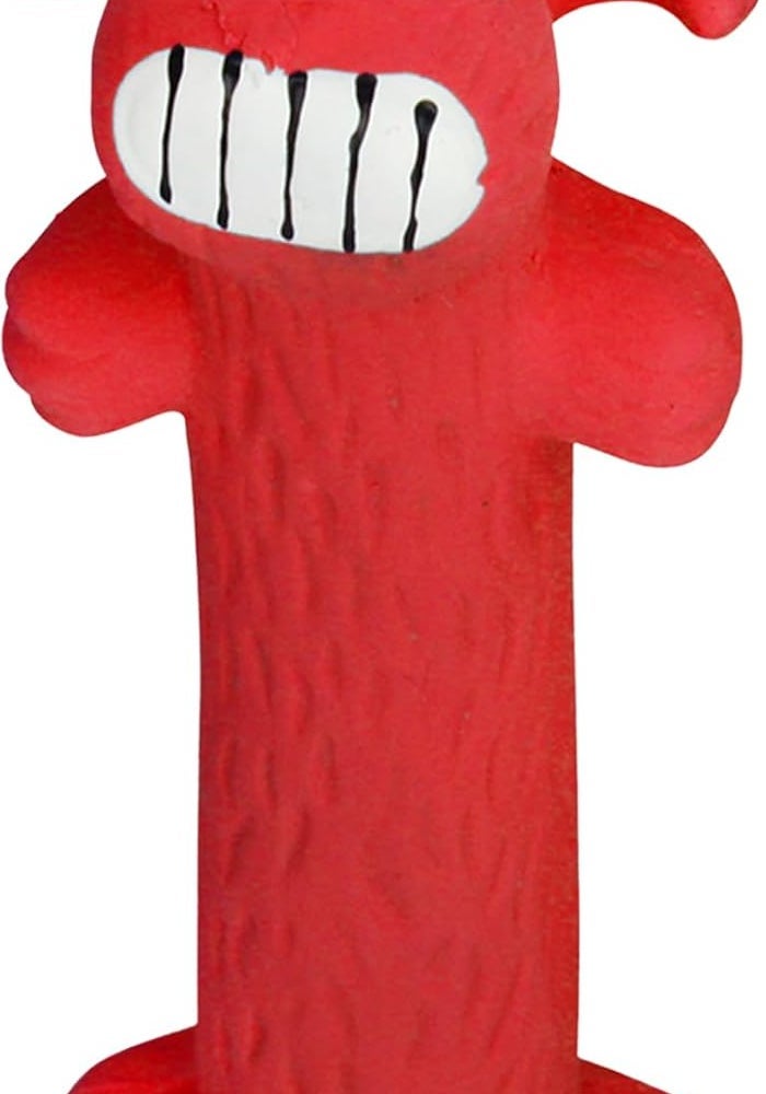 Multipet Original Loofa Latex Dog Toy - Squeaky Chew Toy for Small Dogs - 6-Inch Random Color - Image 1