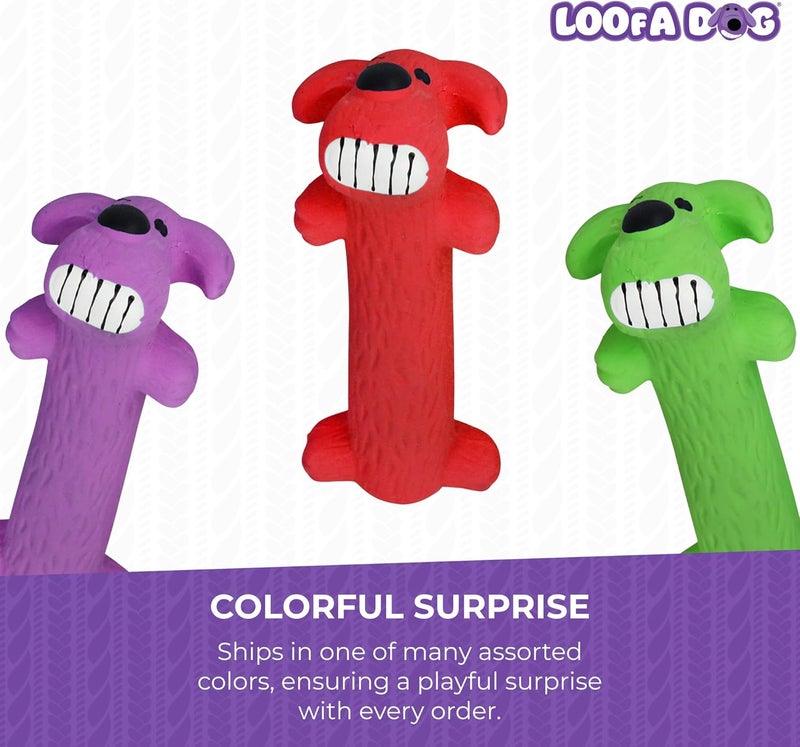 Multipet Original Loofa Latex Dog Toy - Squeaky Chew Toy for Small Dogs - 6-Inch Random Color - Image 4