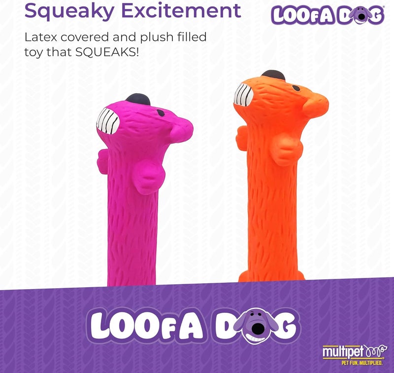 Multipet Original Loofa Latex Dog Toy - Squeaky Chew Toy for Small Dogs - 6-Inch Random Color - Image 2