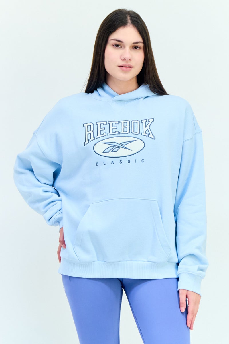 Reebok Women Sportswear Fit Long Sleeves Running Hoodie, Light Blue  - Image 1