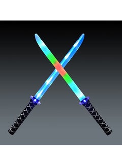 2 Packs Toys  Ninja Sword for Kids, Sword Toy with Flashing LED Lights for Adults Kids, Best Birthday Gift for Boys and Girls.