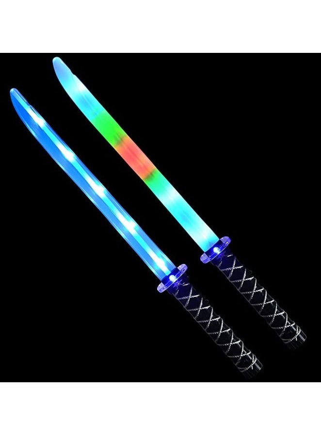 Generic - 2 Packs Toys  Ninja Sword for Kids, Sword Toy with Flashing LED Lights for Adults Kids, Best Birthday Gift for Boys and Girls. - Image 1