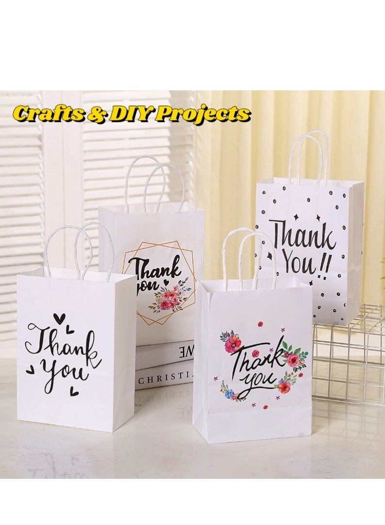 12 قطعة من أكياس ورق كرافت بيضاء لتغليف الملابس وهدايا التسوق أكياس هدايا رمضان والعيد - Image 5