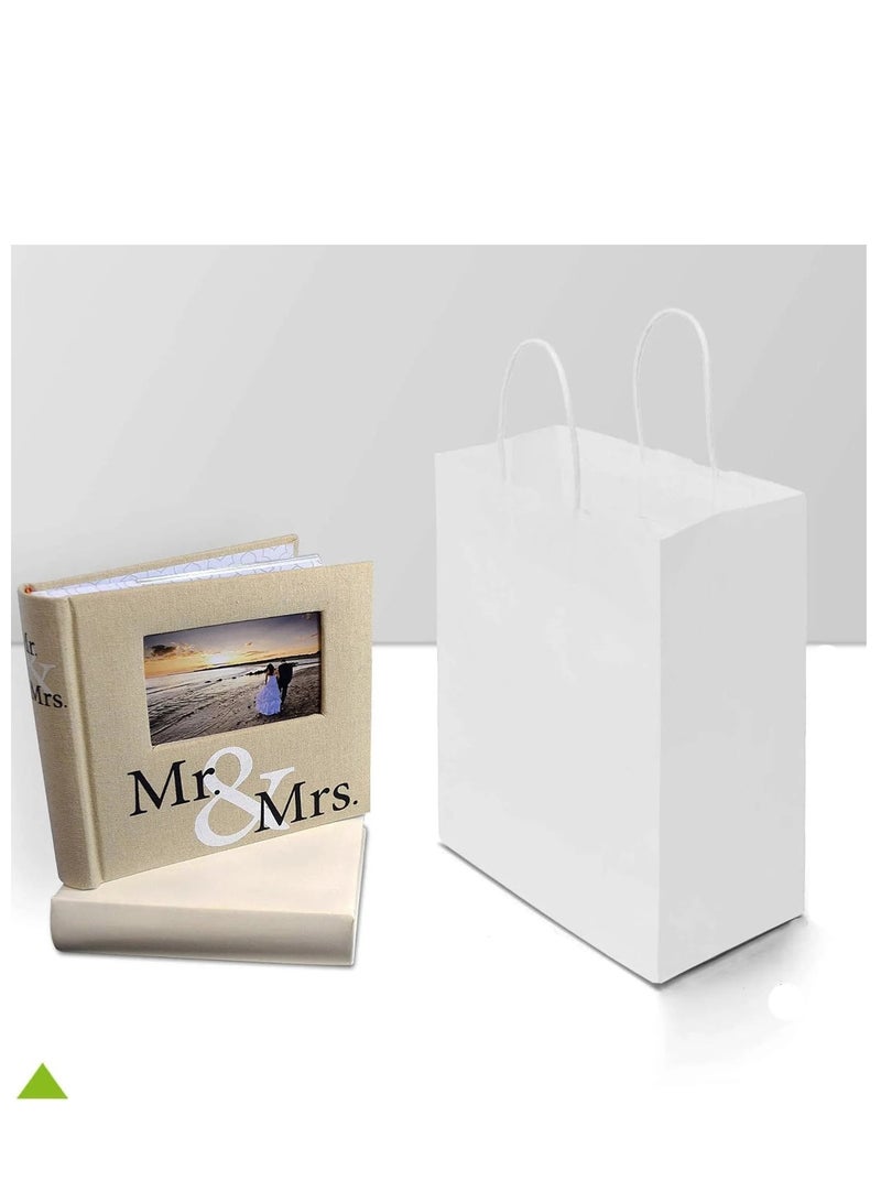 12 قطعة من أكياس ورق كرافت بيضاء لتغليف الملابس وهدايا التسوق أكياس هدايا رمضان والعيد - Image 2