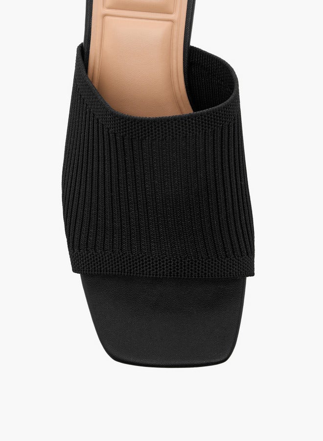 Celeste Women's Textured Slip-On Sandals with Block Heels  - Image 4