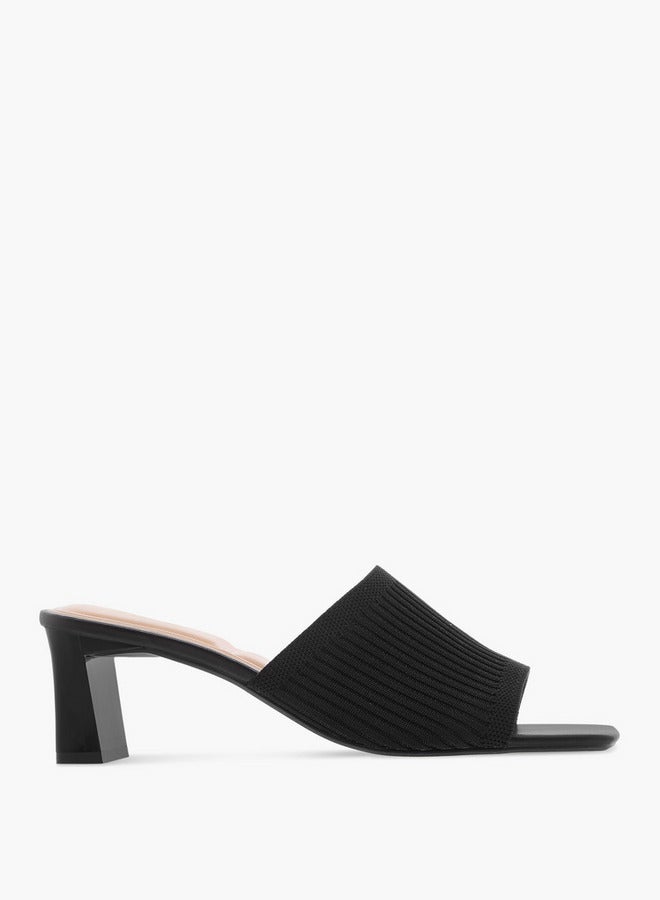 Celeste Women's Textured Slip-On Sandals with Block Heels  - Image 3