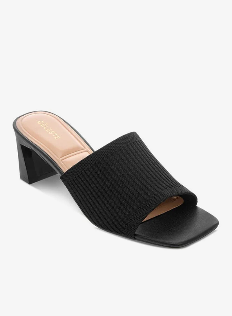 Celeste Women's Textured Slip-On Sandals with Block Heels