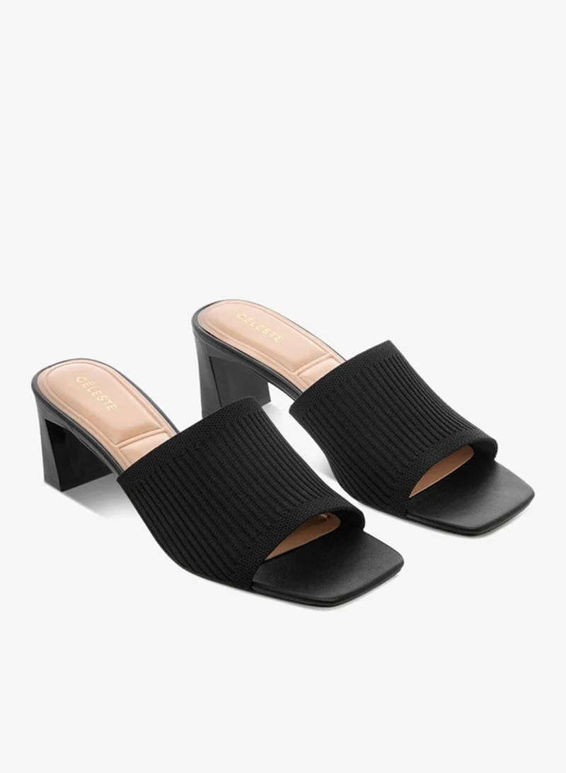 Celeste Women's Textured Slip-On Sandals with Block Heels