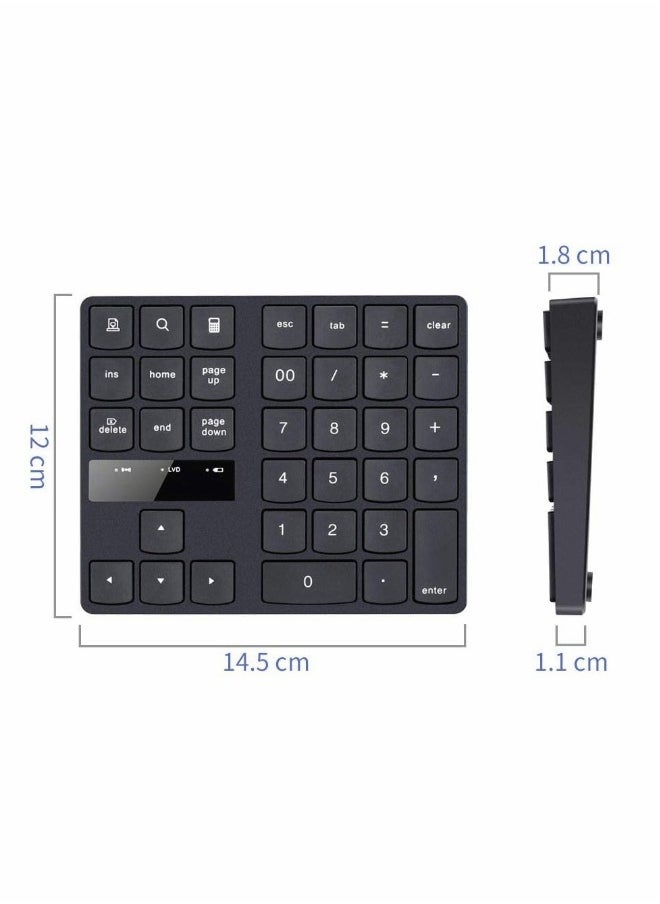 Generic - Numeric Keypad, Ultra-Silent External Numeric Pad,USB Rechargeable Number Pad Keyboard with 35 Keys for Ma cbook,Android, Windows(Black) - Image 1
