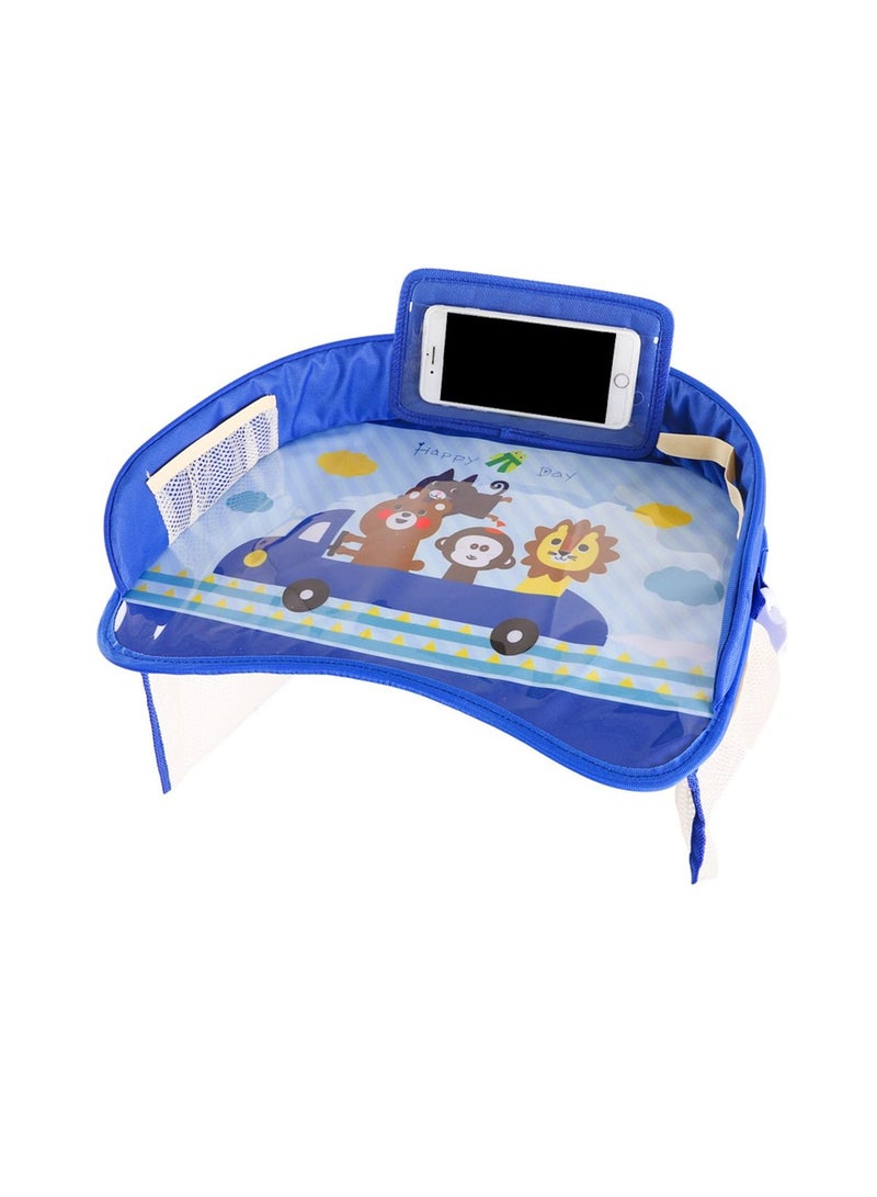 Multifunctional Food Tray Table For Children Kids Baby with Safety Seat belt blue  - Image 2