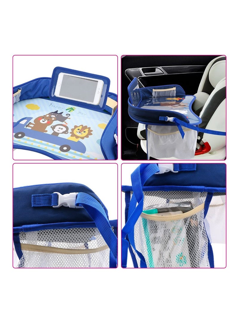 Multifunctional Food Tray Table For Children Kids Baby with Safety Seat belt blue  - Image 1