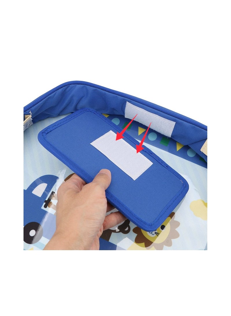 Multifunctional Food Tray Table For Children Kids Baby with Safety Seat belt blue  - Image 4