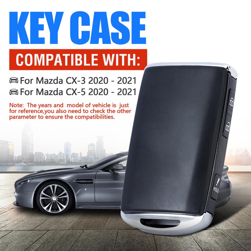 Keymall Keyles Entry Car Key Fob Case Shell Cover Replacement for Mazda CX-3 CX-5 2020 2021 WAZSKE13D03 P/N:TAYA-67-5DYB,Just a Key Shell - Image 3
