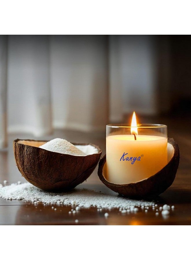Kunya DIY Sand Wax Powder Candle Making Kit With Natural Coconut Shell Refillable Beaded Pearled All Natural Reusable Self Extinguish Candle for Home Decor (200 GM) - Image 3