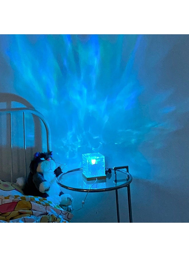 Rotating Water Ripple Lamp Dynamic Flame Effect Ambient Light USB Rechargeable Bedside Night Light Desktop Projection Table Lamp Perfect Gift For Friends Home Bedroom Decoration - Image 3