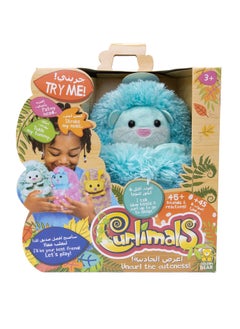 GOLDEN BEAR Curlimals Lottie the Otter Interactive Soft Toy With Over 50 Sounds and Reactions Responds to Touch Cuddly Fun Woodland Animal Gift For Girls and Boys Age 3+, Blue  - Image 1