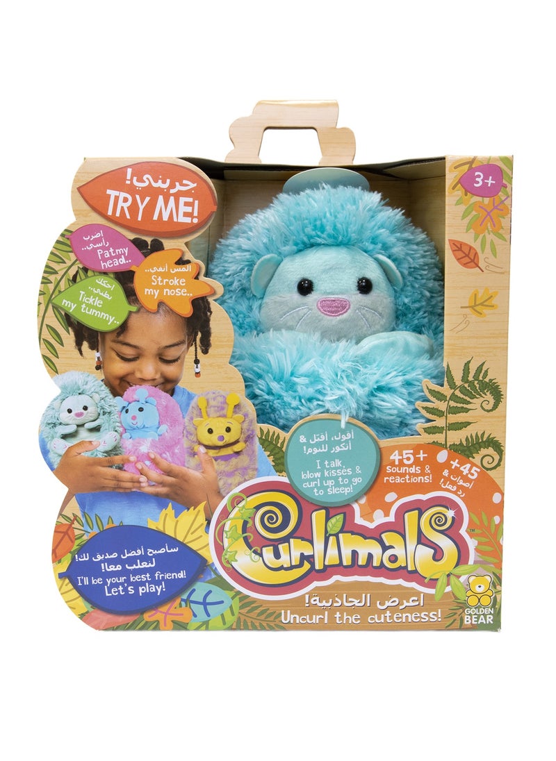 GOLDEN BEAR - Curlimals Lottie the Otter Interactive Soft Toy With Over 50 Sounds and Reactions Responds to Touch Cuddly Fun Woodland Animal Gift For Girls and Boys Age 3+, Blue - Image 1