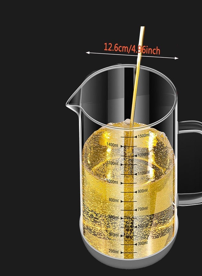 BinaryABC Yogurt Strainer,Nut Milk Strainer,Juice Food Strainer,Glass Teapot with Mesh Strainer,Stainless Steel Iced Tea Pitcher(1500ML) - Image 2