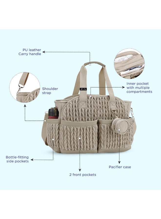 Little Story حقيبة ليتل ستوري نوفا مع حافظة اللهاية - بيج - Image 5