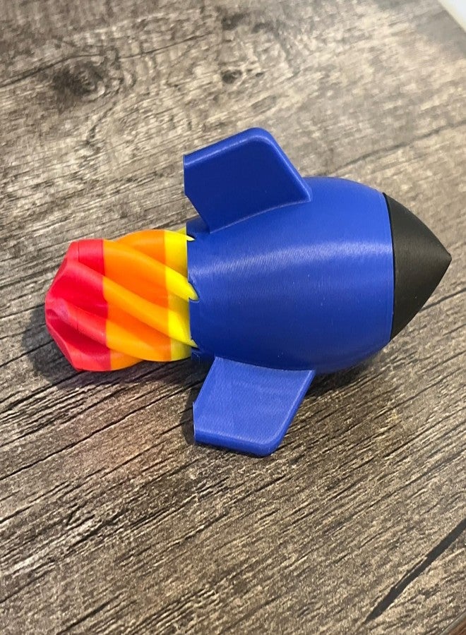 Beoals 3D Printed Mini Rocket Toy Model for Kids | Space Theme Educational Toy | Creative Astronomy Learning Toy | Imaginative Play Space Rocket Figure | Decorative Desk Table Toy - Image 3
