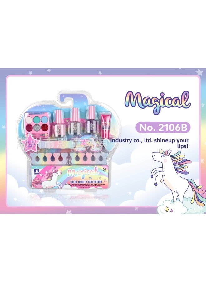 Special For Children Princess Girl Cosmetics Toys Play House Makeup Eye Shadow Nail Polish Lipstick Set-Specifications:2106E DIY Makeup - Image 3