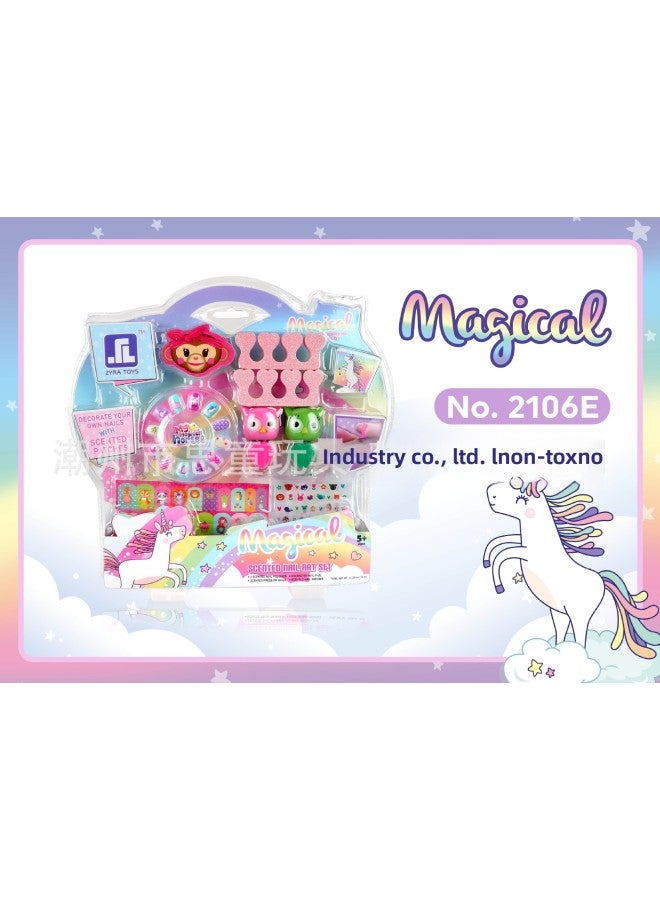 Special For Children Princess Girl Cosmetics Toys Play House Makeup Eye Shadow Nail Polish Lipstick Set-Specifications:2106E DIY Makeup - Image 1