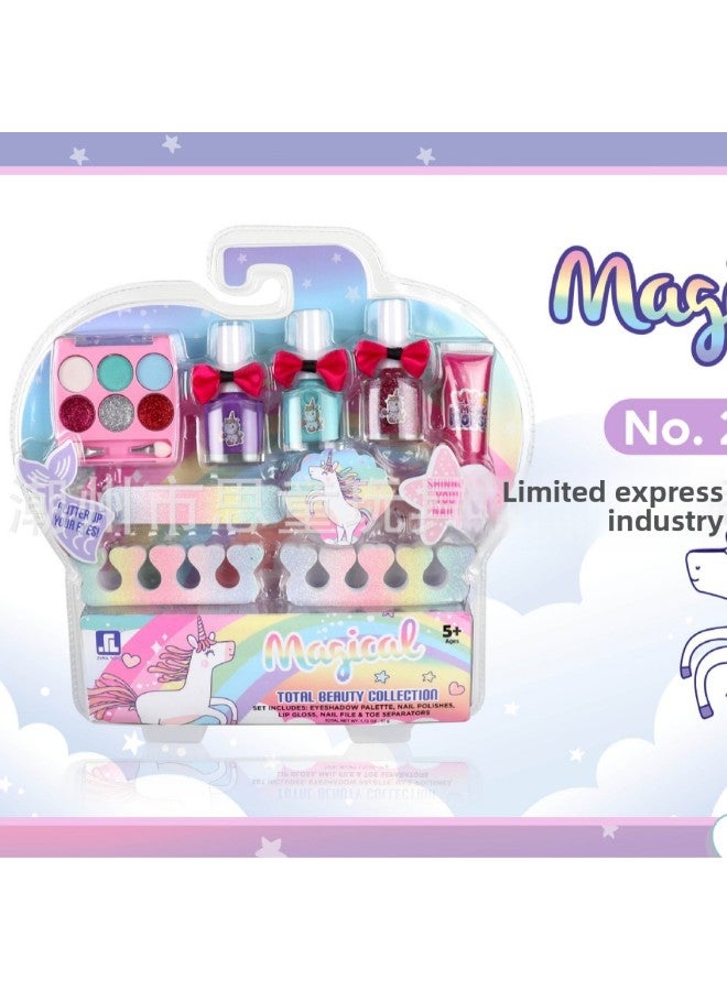 Special For Children Princess Girl Cosmetics Toys Play House Makeup Eye Shadow Nail Polish Lipstick Set-Specifications:2106E DIY Makeup - Image 2