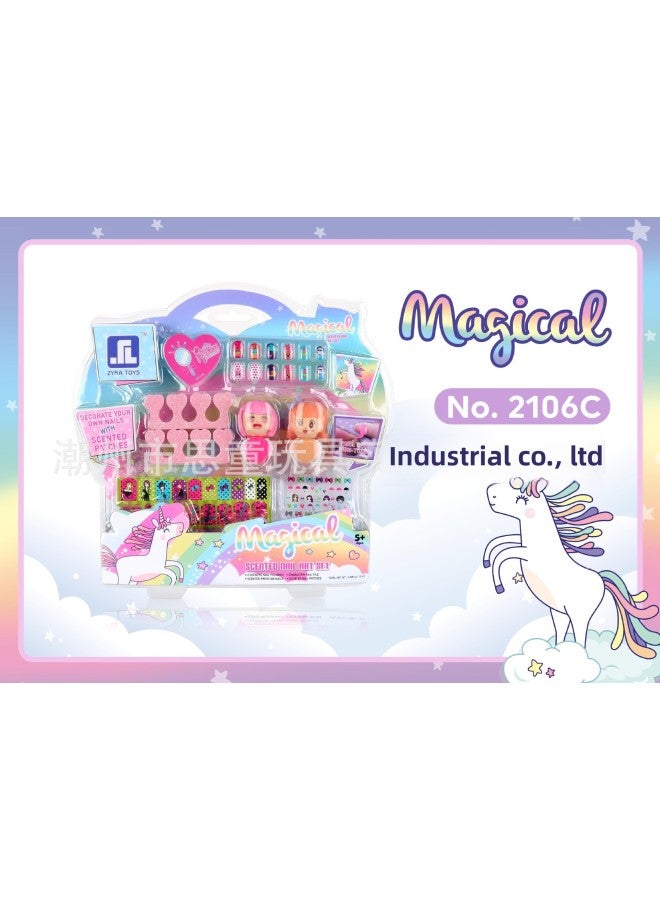 Special For Children Princess Girl Cosmetics Toys Play House Makeup Eye Shadow Nail Polish Lipstick Set-Specifications:2106E DIY Makeup - Image 4