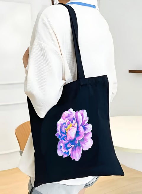 shopping women canvas zipper tote bag