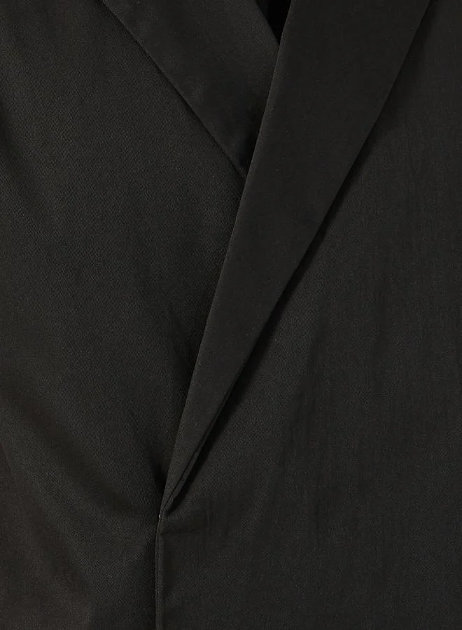Styli Solid Relaxed Fit Notch Lapel Shirt