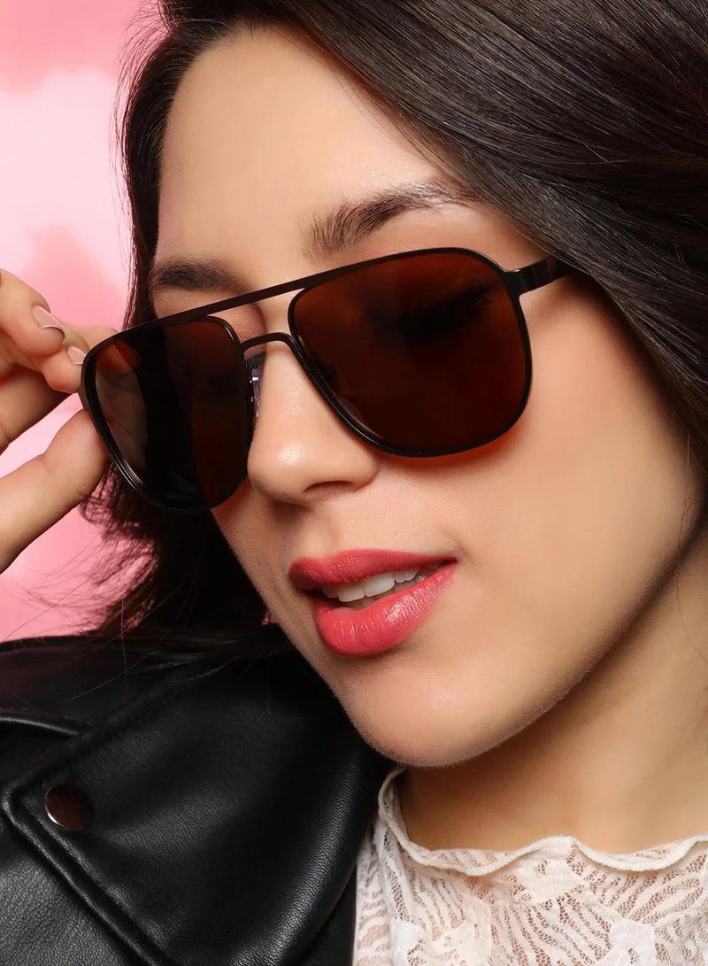 Haute Sauce The Traveller's Aviator Sunglasses - Chocolate Brown