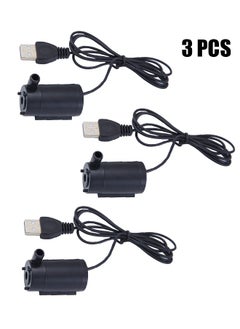 3 Pcs DC 3-5V USB Micro Submersible Mini Water Pump,Small Aquarium Pump for Fish Tank Aquariums Pond Fountain Hydroponics Garden (Black)