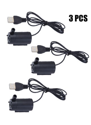 3 Pcs DC 3-5V USB Micro Submersible Mini Water Pump,Small Aquarium Pump for Fish Tank Aquariums Pond Fountain Hydroponics Garden (Black) - pzsku/ZF39DD910DABE07D9DD99Z/45/_/1727167572/d1ec6df5-52f4-4ced-8b6e-ed3da2580723