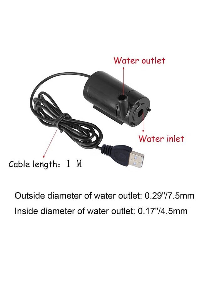 HY - 3 Pcs DC 3-5V USB Micro Submersible Mini Water Pump,Small Aquarium Pump for Fish Tank Aquariums Pond Fountain Hydroponics Garden (Black) - Image 1