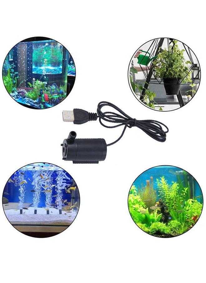 HY - 3 Pcs DC 3-5V USB Micro Submersible Mini Water Pump,Small Aquarium Pump for Fish Tank Aquariums Pond Fountain Hydroponics Garden (Black) - Image 1
