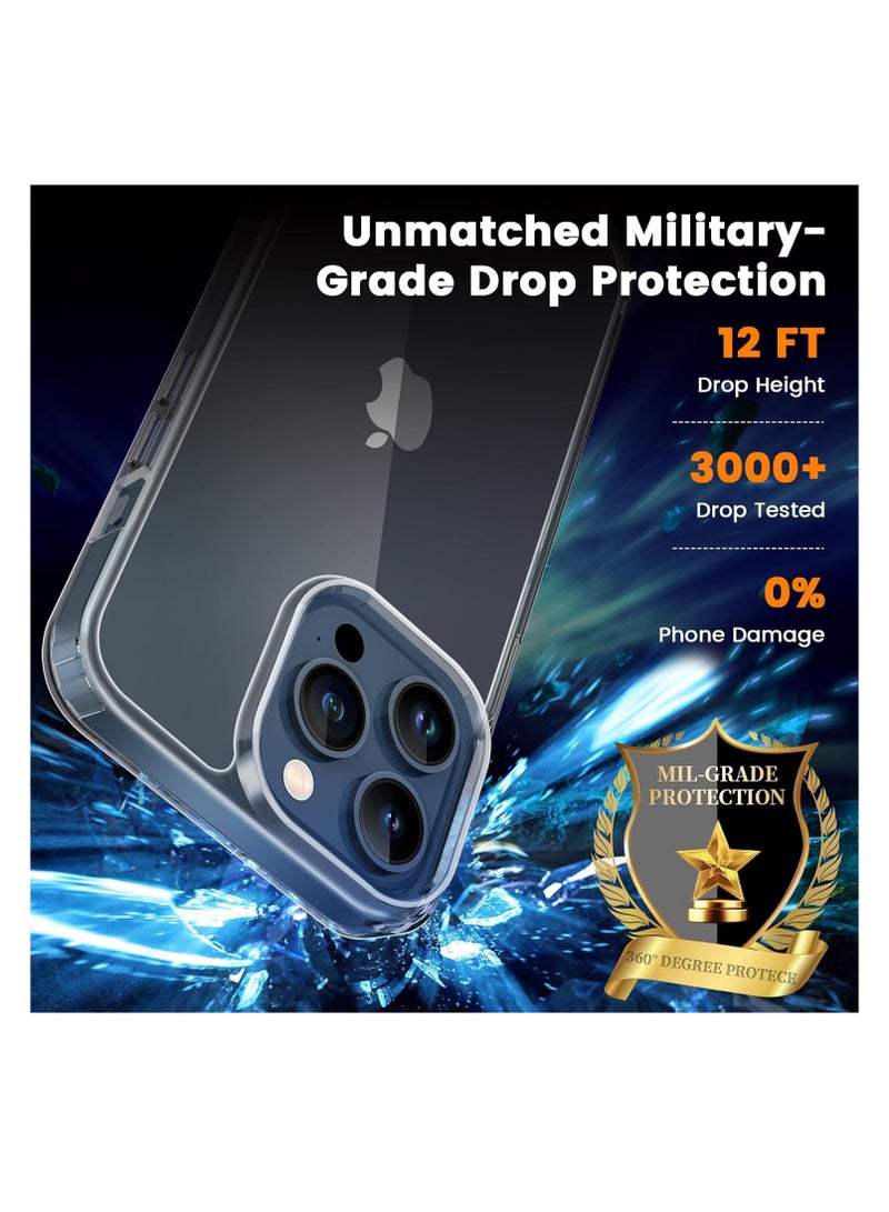 Aookay [5 in 1] For iPhone 16 Pro Clear Case with 2 Pack Tempered Glass Screen Protector + 2 Pack Camera Lens Protector, Mil-Grade Drop Protection Phone Case for  iPhone 16 Pro - Image 2