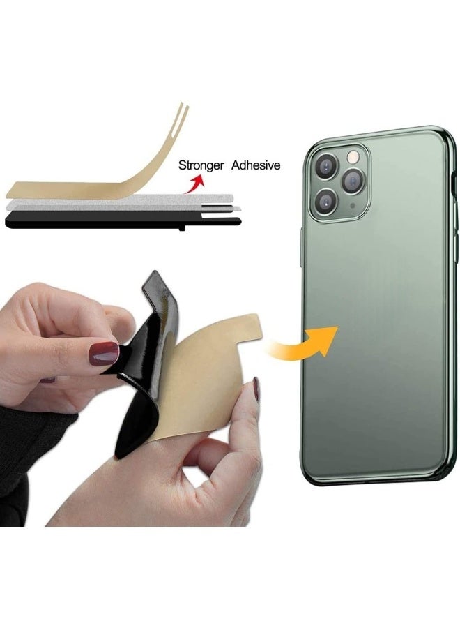 حامل بطاقة الهاتف رفيع للغاية لاصق من السيليكون حافظة هاتف لاصقة لحامل بطاقة الائتمان جيب الهاتف لجميع الهواتف الذكية تقريبًا حافظة هاتف لاصقة (أسود أبيض رمادي) - Image 3