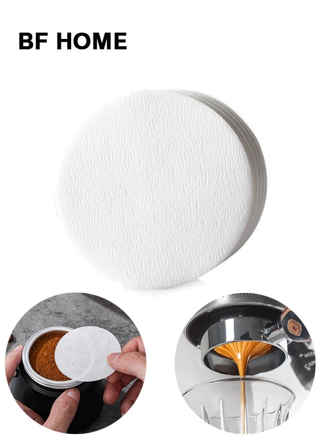 BF HOME 100 Papers/Box 51mm Round Filter Paper - Suitable for Coffee Makers, Moka Pots, and Ice Drip Pots Coffee Espresso Machine Puck Screen Secondary Water Separation Filter Special Filter Paper - Image 1