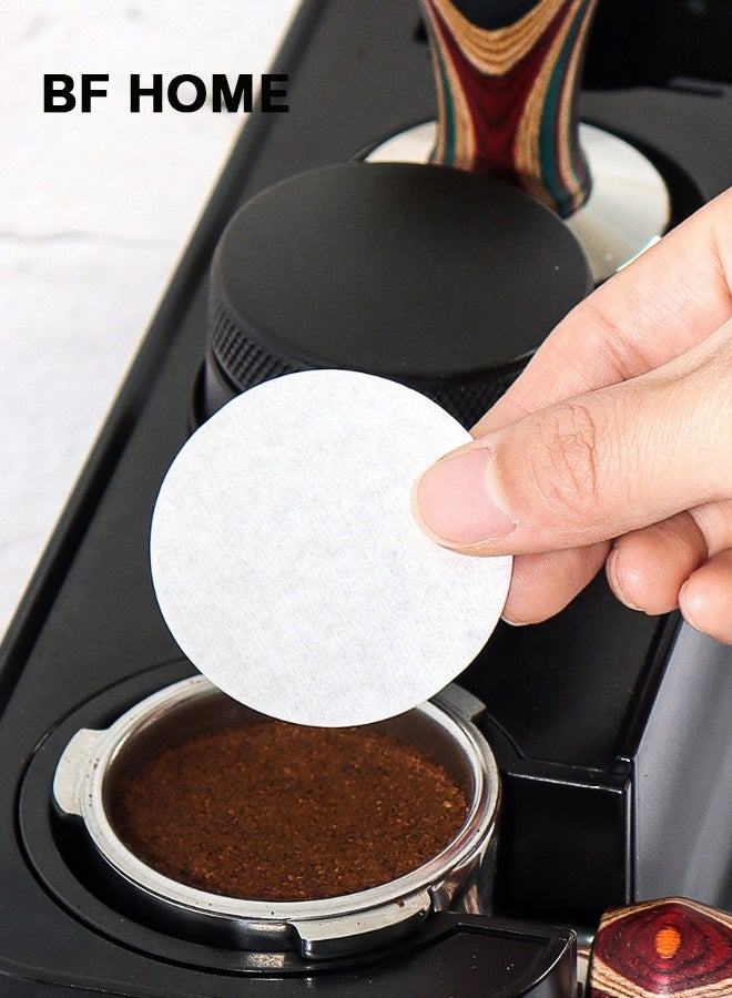 BF HOME 100 Papers/Box 51mm Round Filter Paper - Suitable for Coffee Makers, Moka Pots, and Ice Drip Pots Coffee Espresso Machine Puck Screen Secondary Water Separation Filter Special Filter Paper - Image 2
