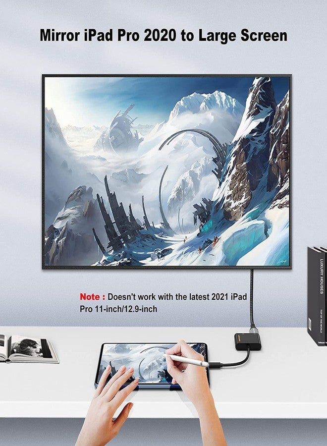 CableCreation USB C to HDMI VGA Adapter, USB Type C to Dual VGA HDMI Splitter Converter, Compatible with iPhone 15/15Pro, Galaxy S22 Ultra, Macbook Pro, iPad Pro, Dell XPS 13/15, Yoga 910, Surface Go - Image 5