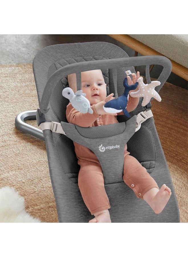 Ergobaby Evolve 3-in-1 Bouncer Toy Bar Accessory, Ocean Wonders - Charcoal Grey - Image 4