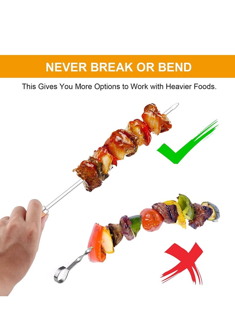 Y&D Metal Skewers for grilling Stainless Steel BBQ Sticks with Wooden Handle Kebab Skewer Campfire Roasting Bag Camping Bonfire Fireplace 8 PCS  - Image 2